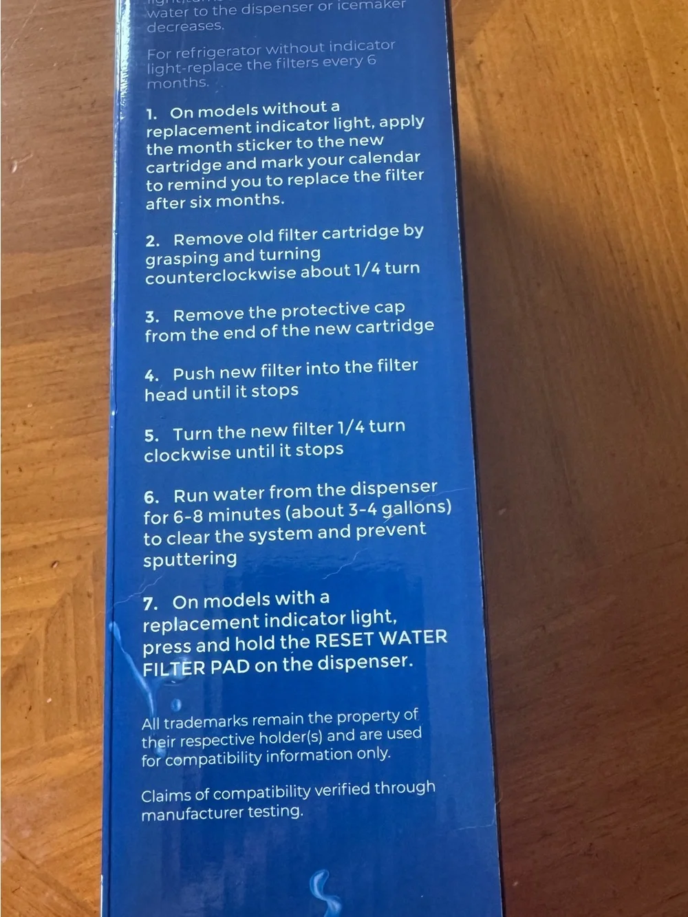 TWO PURELINE Refrigerator Water Filters- White & Blue pack of TWO filters